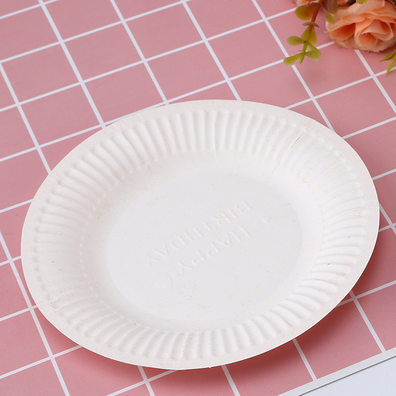 定制环保蛋糕纸盘 零食小吃水果纸托盘 一次性分餐盘蛋糕盘餐具细节图