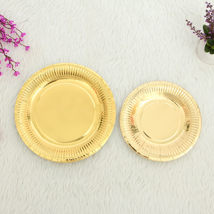 Hot Disposable Cardboard Tray Wholesale Round Snack Gold And Silver Tray Western Dessert Cake Tart Base details Picture
