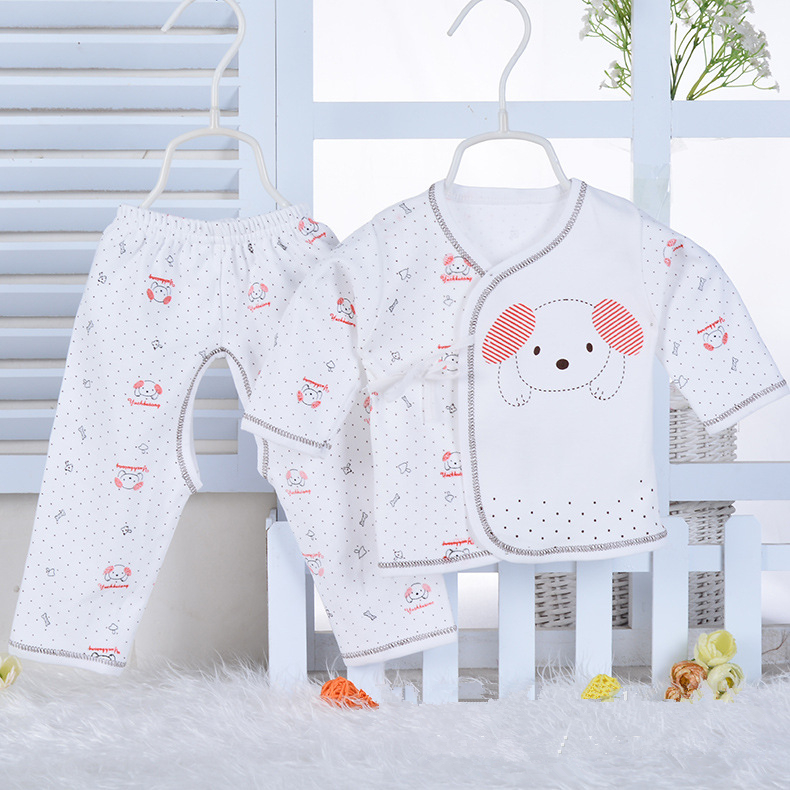 婴儿纯棉内衣套装 小童全棉秋衣秋装幼儿衣服宝宝春秋绑带和尚服