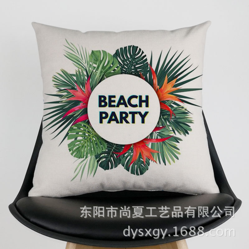 Factory Direct Digital Printing Cotton Linen Tropical Plants American Garden Pillow Case Cushion Cover Customization Application Scenario