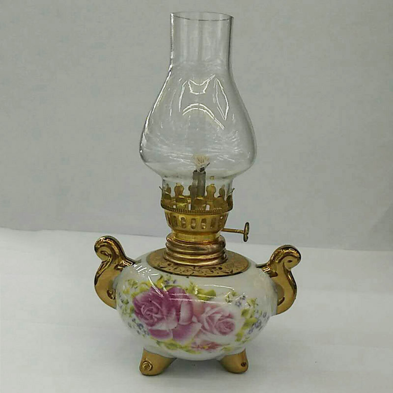 复古水晶灯玻璃煤油灯工艺品陶瓷灯老式煤油玻璃灯老油灯酒精灯细节图