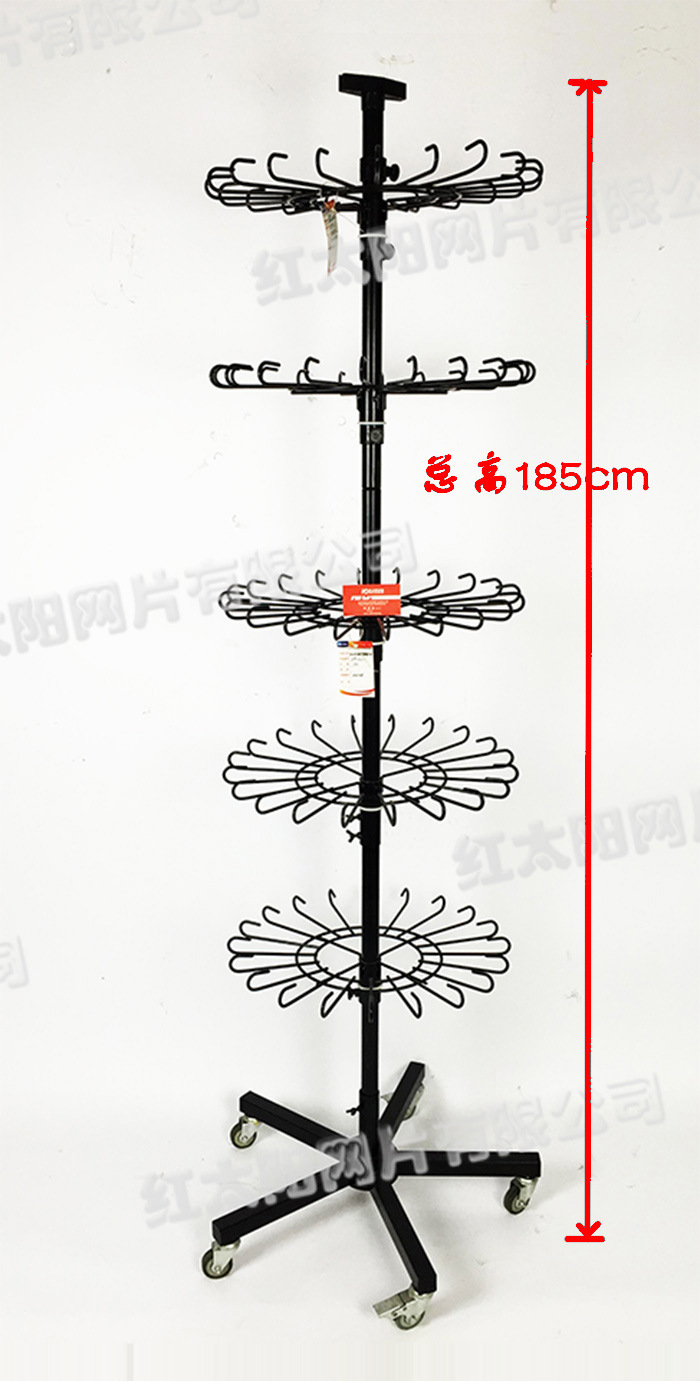 金属旋转货架 五层高度调节展示架 经久耐用 可拆防盗产品图