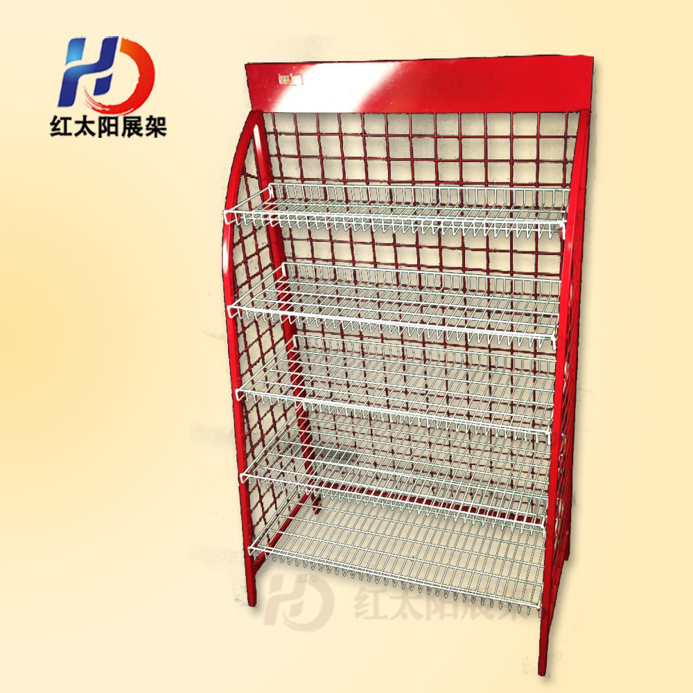 Beverage rack network iron wire display rack supermarket promotional rack rotating customized wholesale