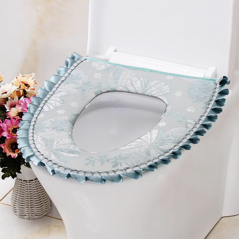 花边四季通用马桶垫坐便垫粘扣款马桶坐垫卫生间坐厕垫