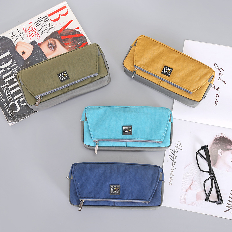Senior Students Creative Large Capacity Multi-Functional Canvas High-End Pencil Bag Pencil Bag Stationery Bag Pencil Case