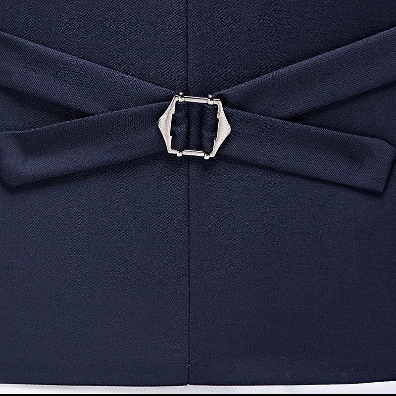 Official Factory direct sales of high-end business men's suit vests in solid colors with single-breasted buttons, slimming work suit vests Specification image