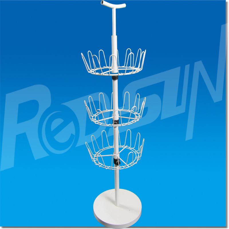 义乌红太阳厂家直供 拖鞋展示架 金属展架 超市产品展示架 三层