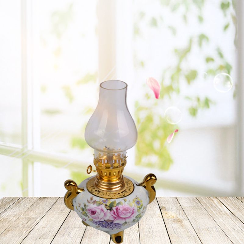 复古水晶灯玻璃煤油灯工艺品陶瓷灯老式煤油玻璃灯老油灯酒精灯产品图