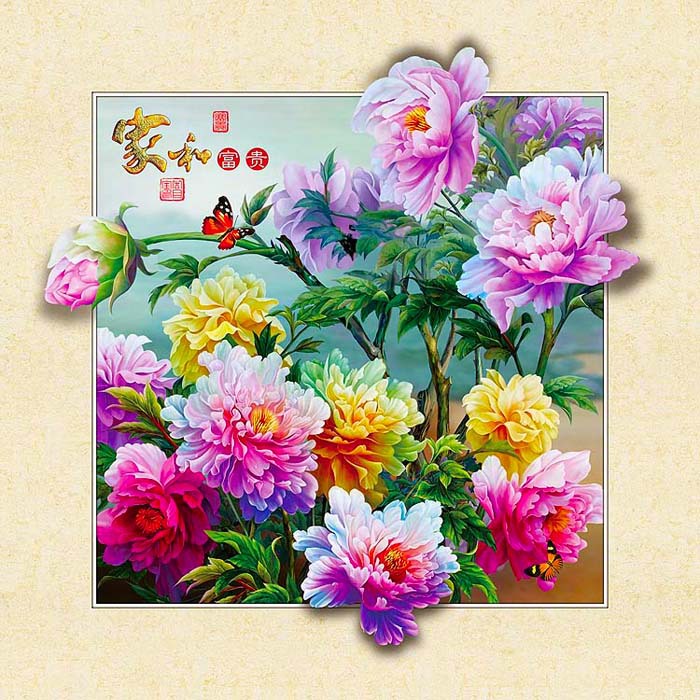 厂家直销5D立体画批发 三维3D立体画 ,立体帆船，一帆风顺 花，产品图