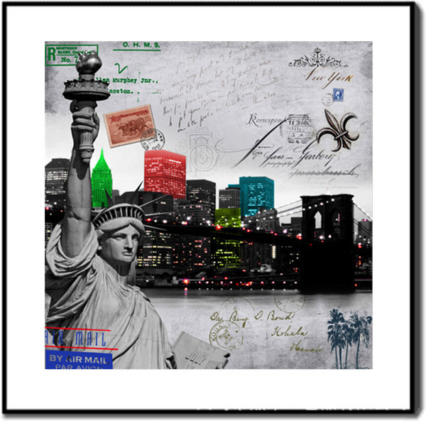 厂家直销5D立体微框画 3D 5D立体画 装饰画 欧美建筑物装饰画细节图