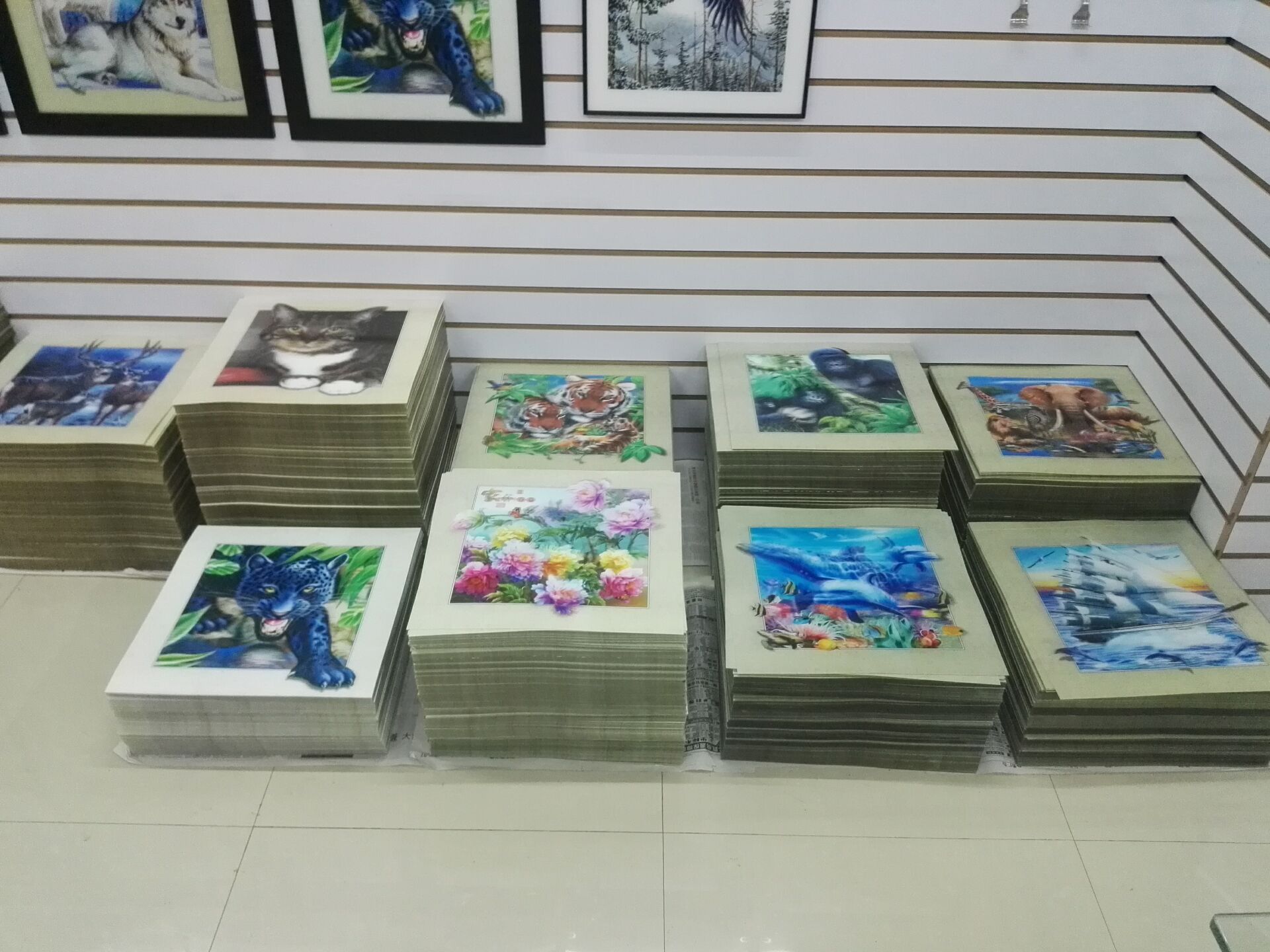 厂家直销3D 5D 6D 立体画 狼 鹰 马 大象 定制水箱 洗衣机面板产品图