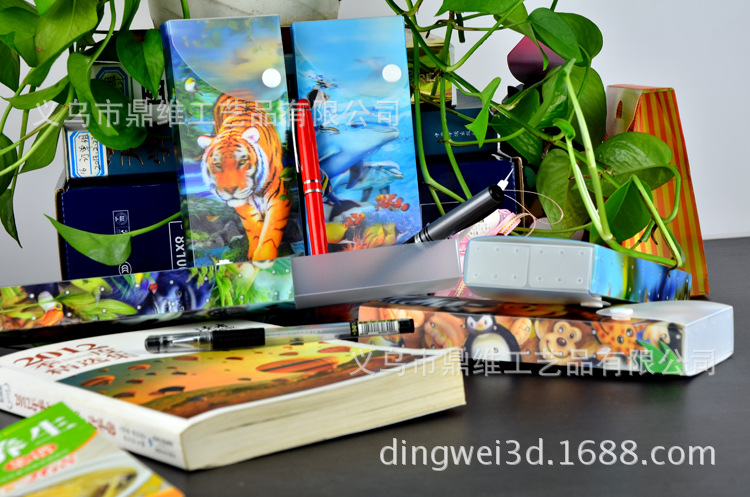 高清3D 5D立体文具盒 卡通动物笔盒 铅笔盒 明信片 定制图