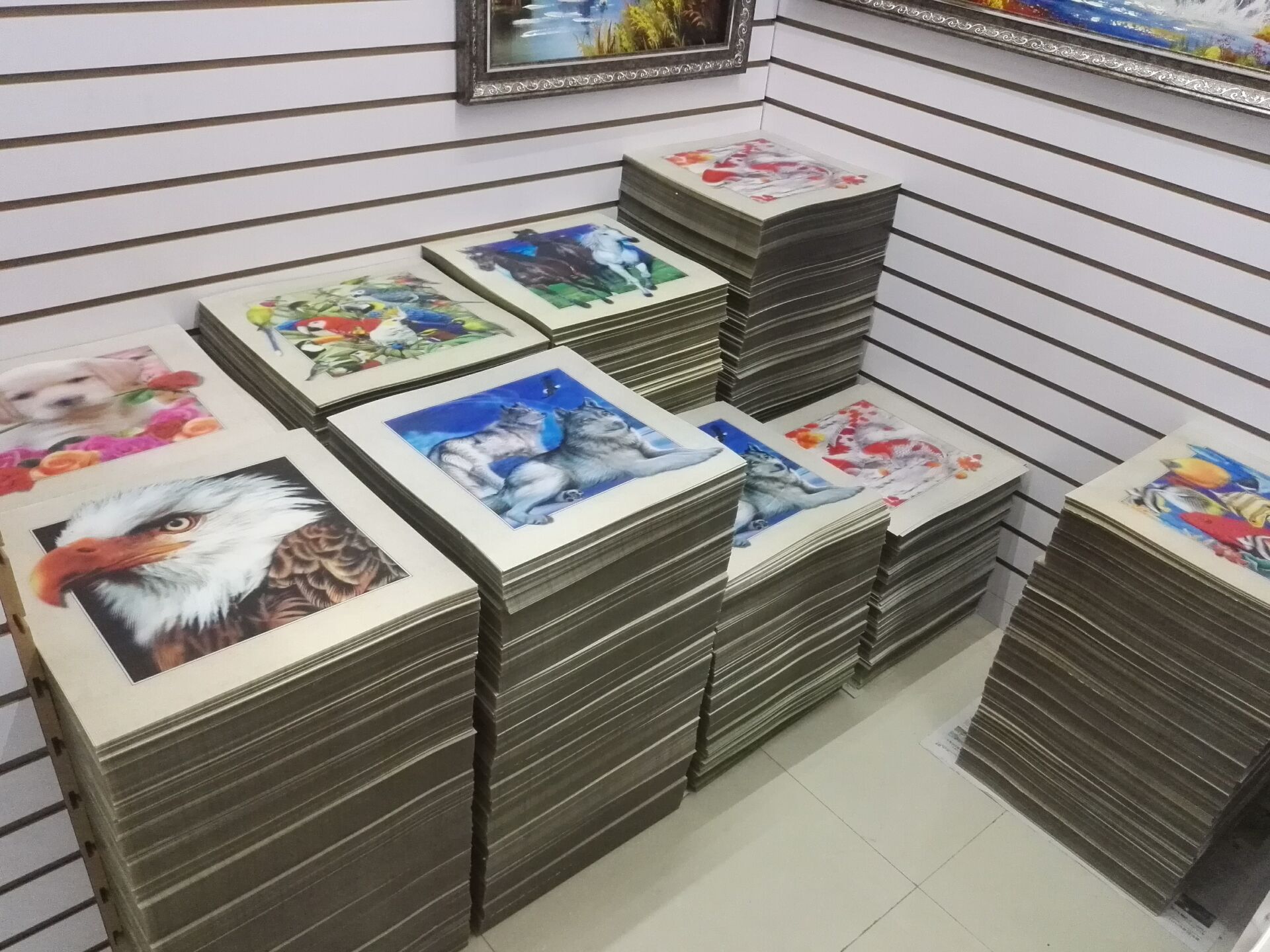 厂家直销3D 5D 6D 立体画 狼 鹰 马 大象 定制水箱 洗衣机面板细节图