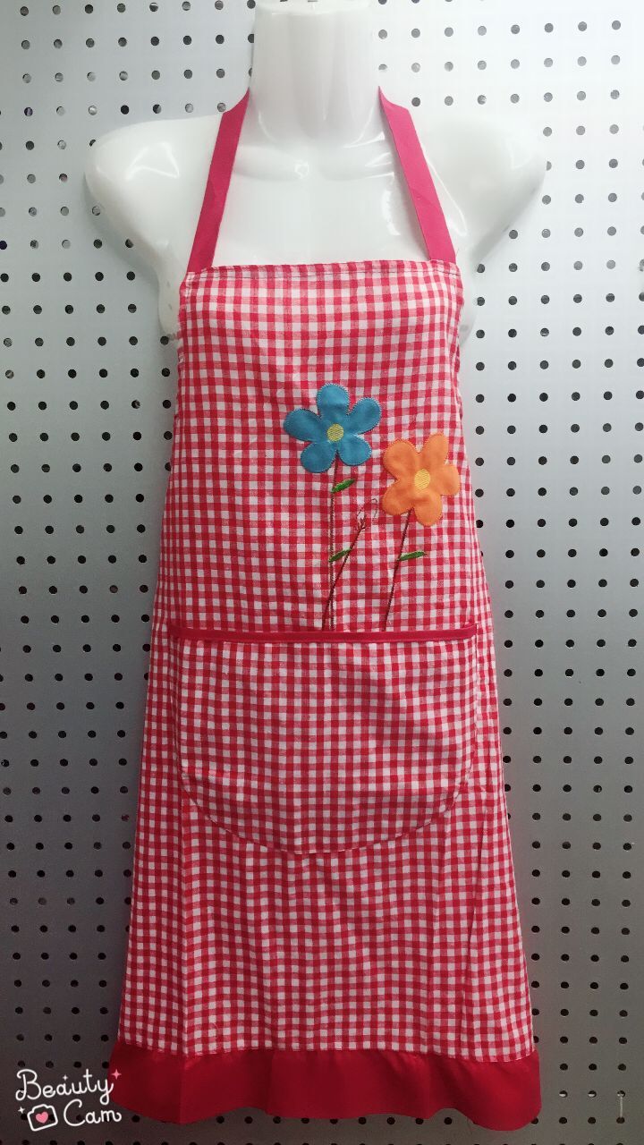 Cotton Plaid Apron Embroidered Apron Strap Apron Korean Apron Anti-Fouling Apron Specification drawing