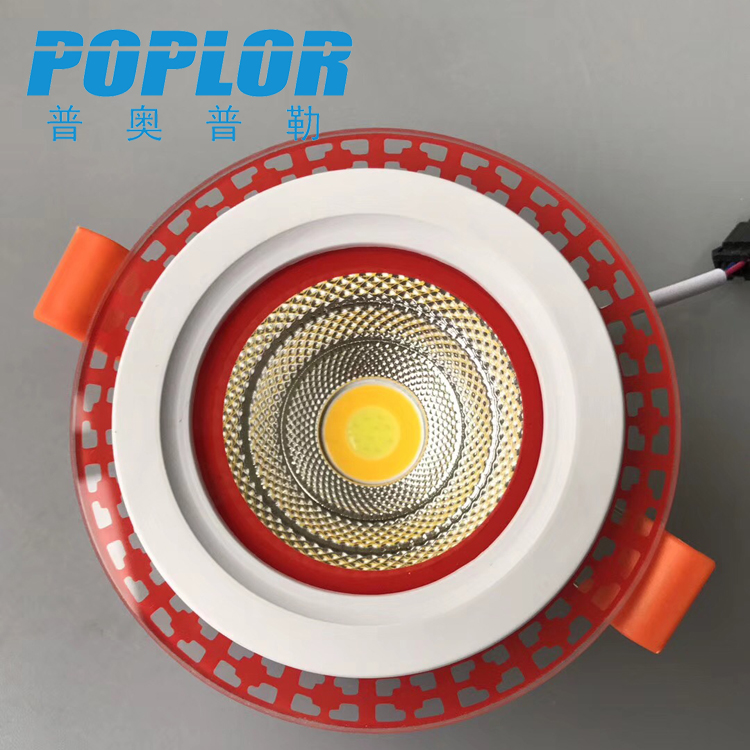 LED colored edge glass COB panel light 5W Round panel light Aluminum PC constant current lace