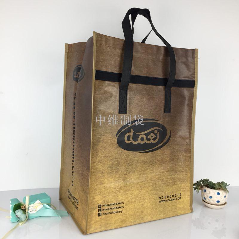 Custom-made laminated non-woven fabric folding bags with LOGO printing, large non-woven fabric handbags, eco-friendly clothing bags, storage bags details Picture