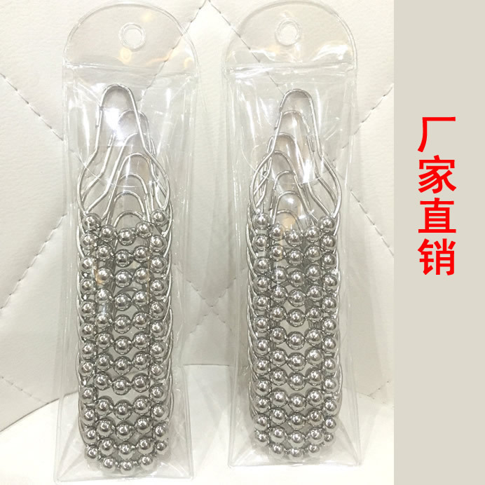 311跨境供应 五珠浴帘钩葫芦扣12个袋子装 窗帘挂钩现货批发