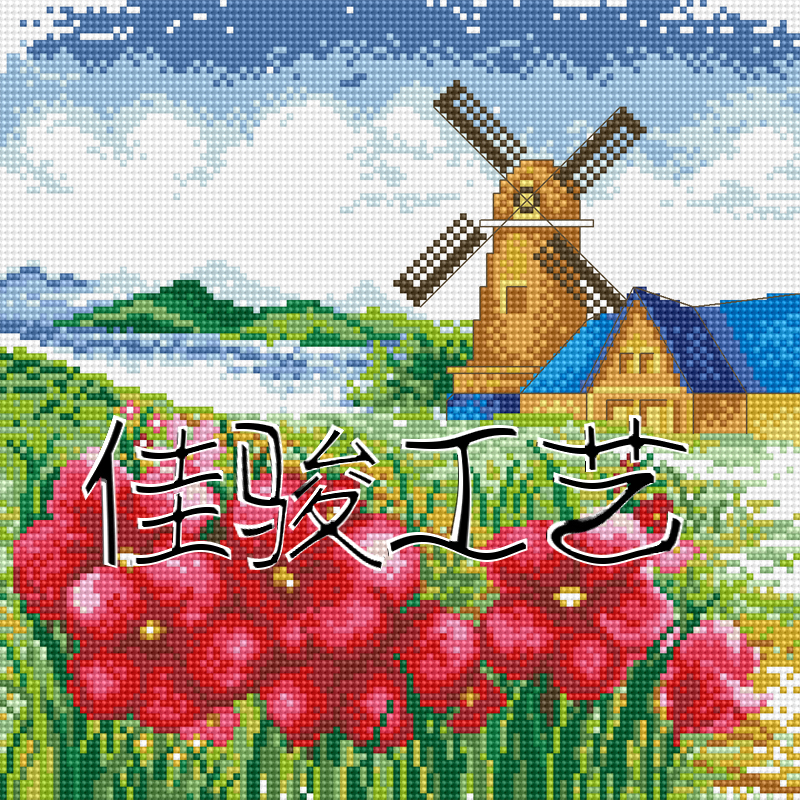 钻石画外贸满钻带框爆款魔方钻装饰画