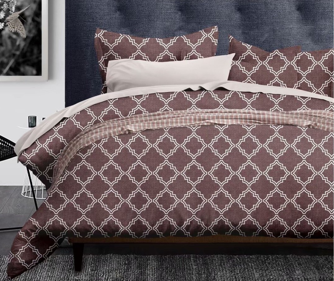Bedding four - piece set of simple fashion check geometric pattern full figure