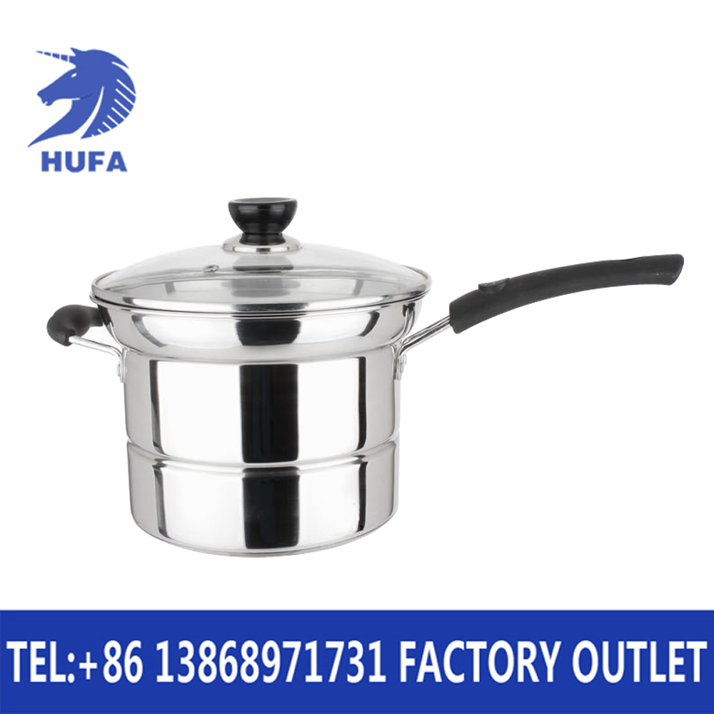 Non magnetic stainless steel noodle pot multi-function cooking pot single handle milk pot soup pot cooking pot kitchen full figure