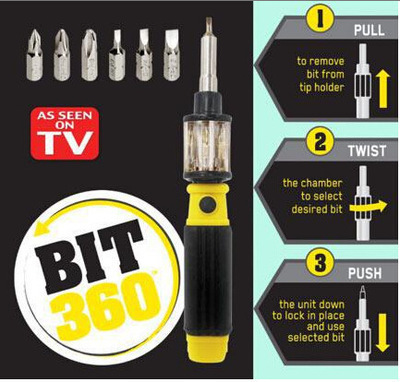 NAKE bit 360 Screwdriver 6合1多功能旋转螺丝刀快速切换伸缩细节图