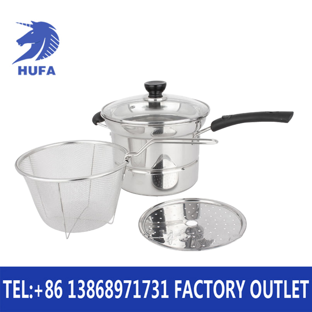 Non magnetic stainless steel noodle pot multi-function cooking pot single handle milk pot soup pot cooking pot kitchen Application Scenario
