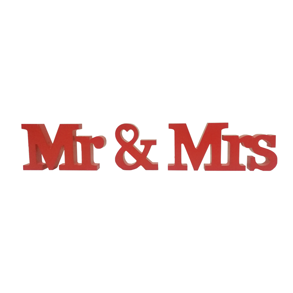 厂家直销木制MR& MRS 婚礼道具木质英文字母摆件