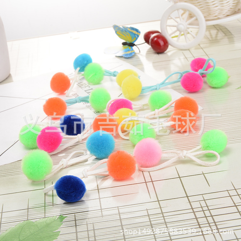 厂家直销 韩国绒带加亚克力毛球 创意DIY2公分服装饰品帽子辅料