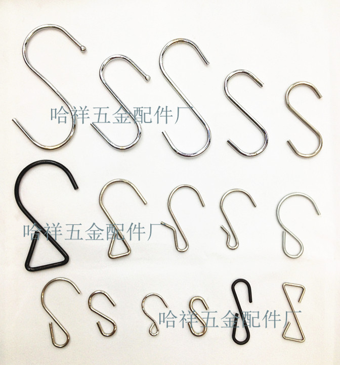 金属S钩 工厂订做 多功能S型挂窗帘钩子 五金铁吊钩 现货产品图