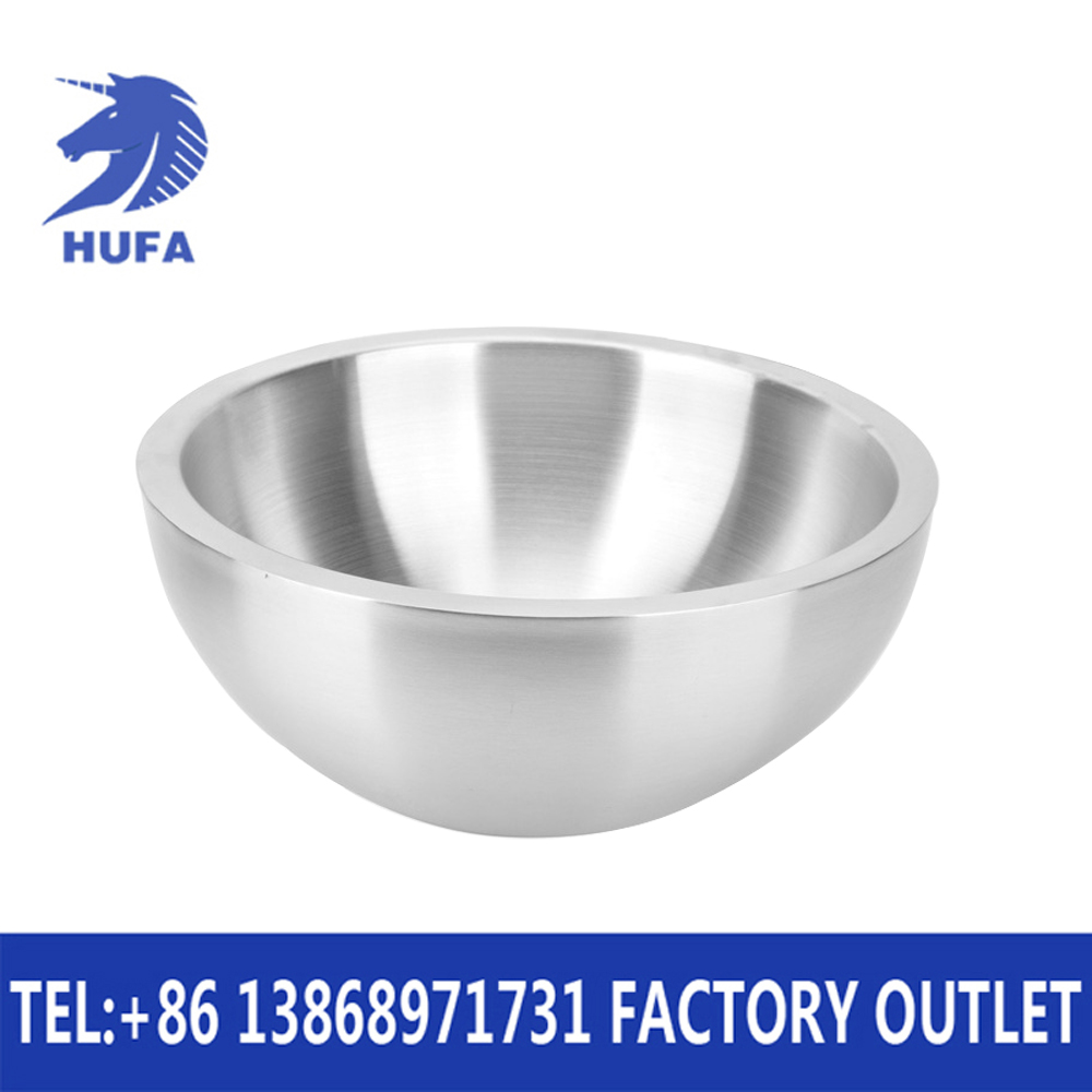 Hotel supplies Bang Chushi borderless double-layer stainless steel salad bowl
