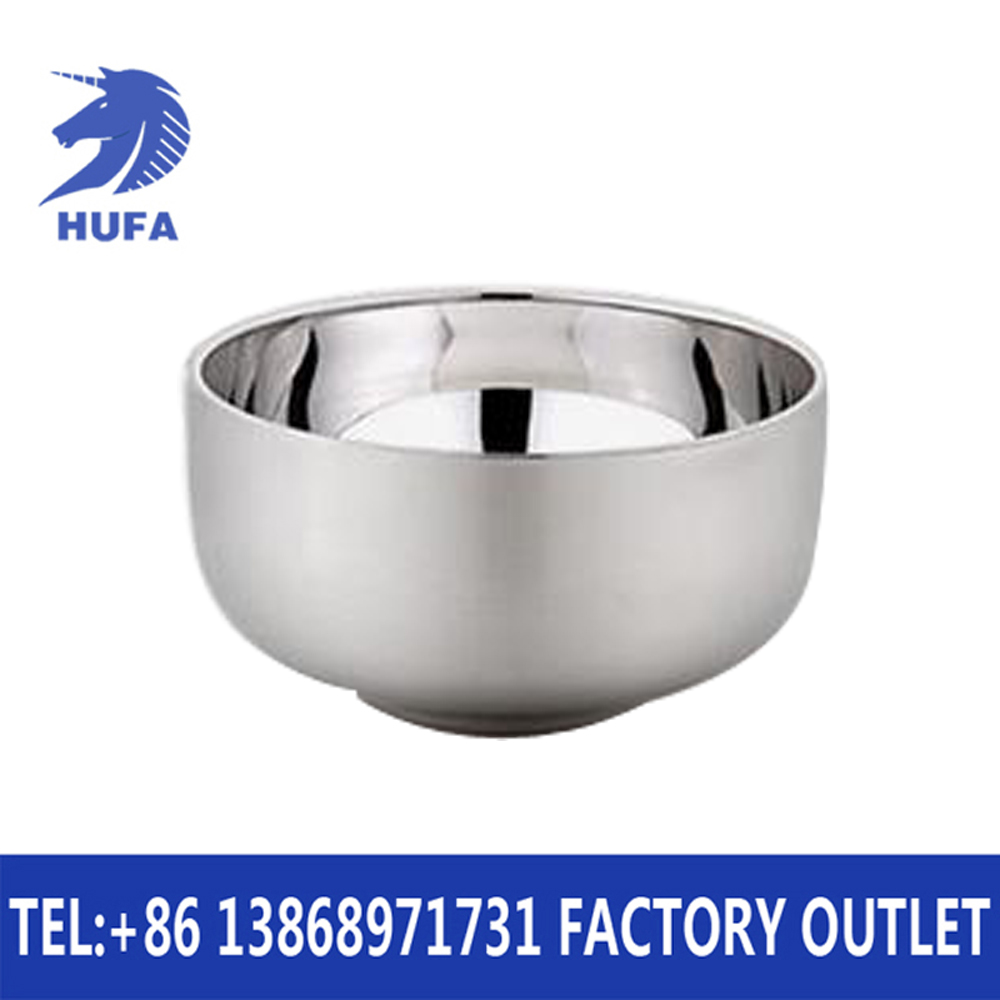Stainless steel Korean-style bowls, stainless steel double-layer bowls