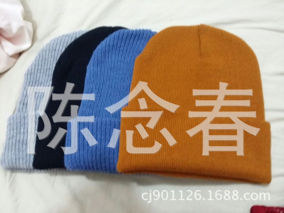 Factory direct sales of high-end Korean plain weave acrylic knitted caps in long and short styles, available in multiple colors