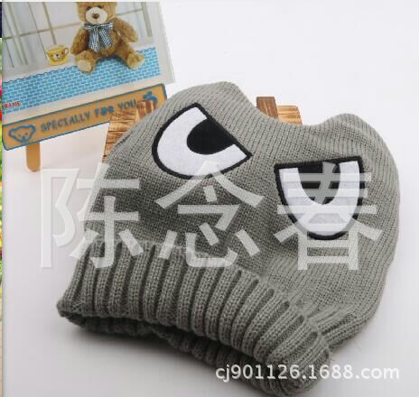 【 Factory Direct Sales 】 In-stock Korean-style patchwork embroidered eye cap Acrylic knitted cap Specification image