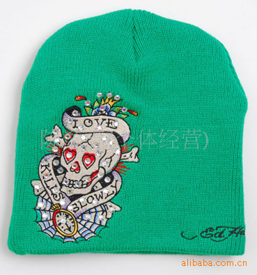 Fashion hats, sports hats, knitted hats, duckhouse hats. Pointed hat, knitted hat, embroidered hat, winter hat