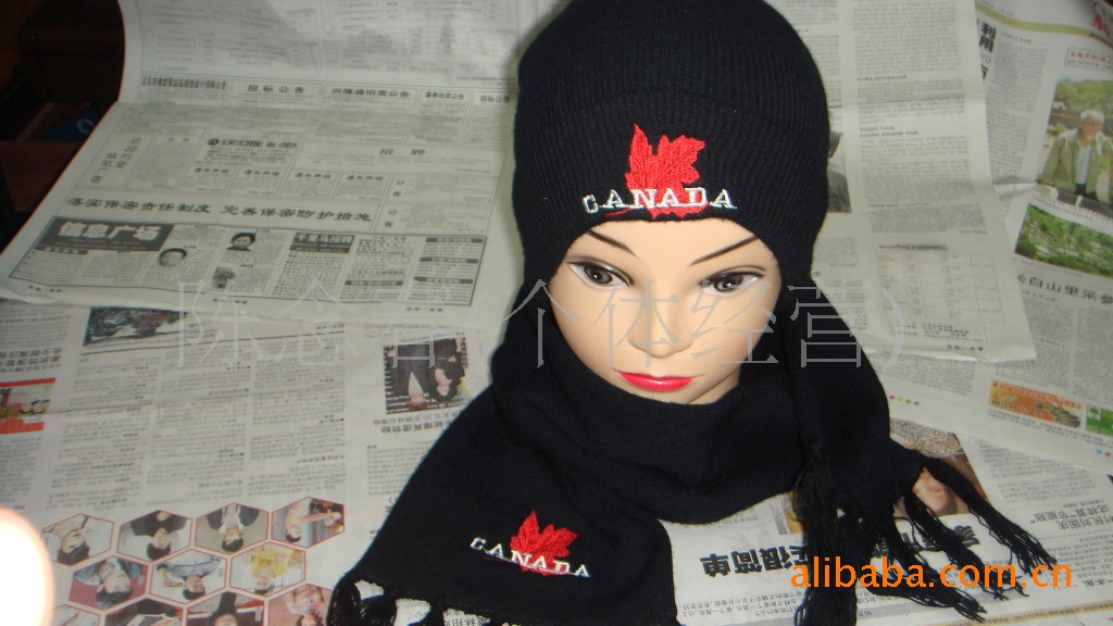 Knitted hat, scarf hat, suit hat, two-piece suit hat, scarf, horizontal bar hat Specification image