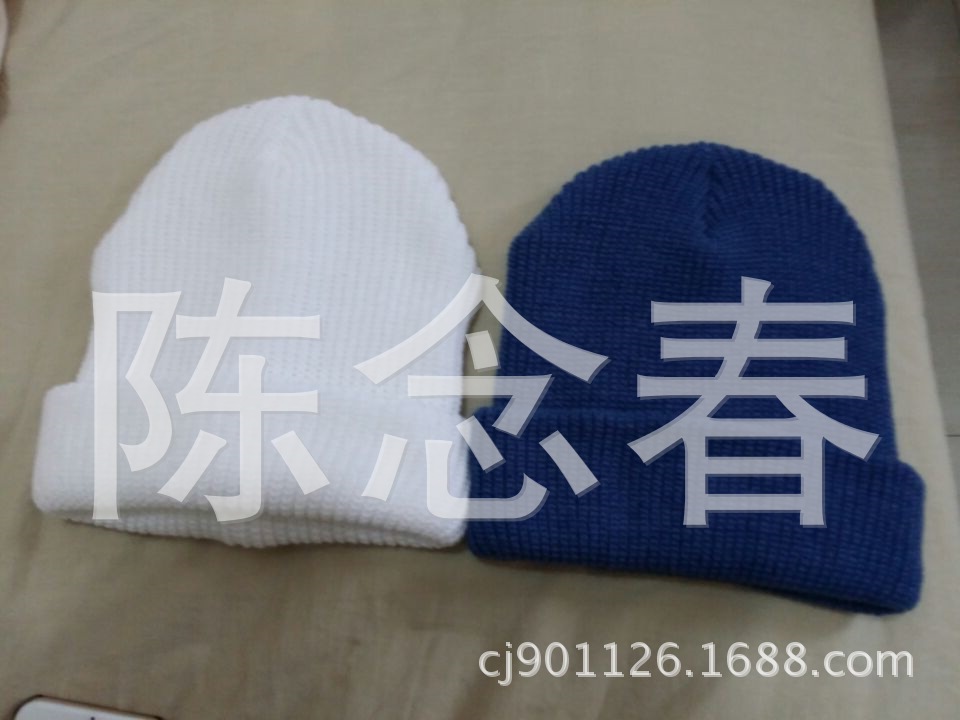Factory direct sales of high-end Korean plain weave acrylic knitted caps in long and short styles, available in multiple colors details Picture