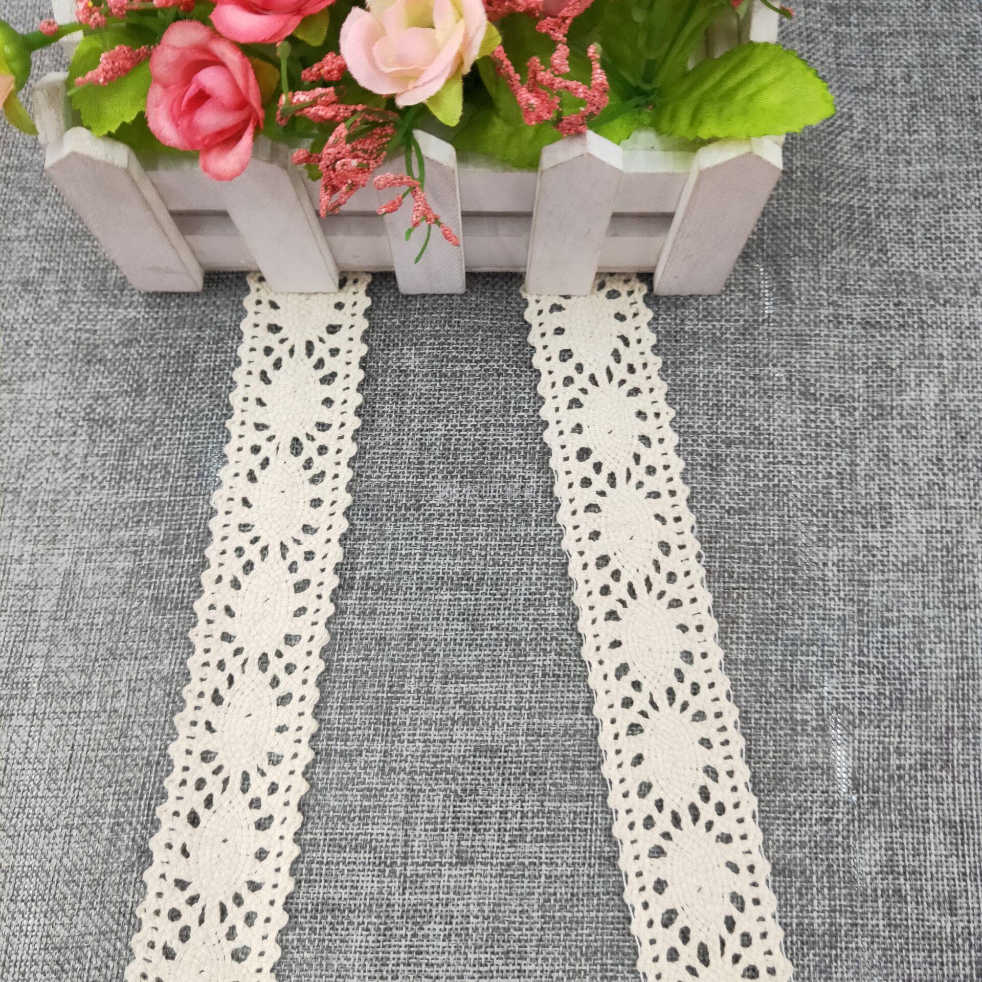 3.5公分双边对称棉线花边 帽子 饰品 DIY辅料