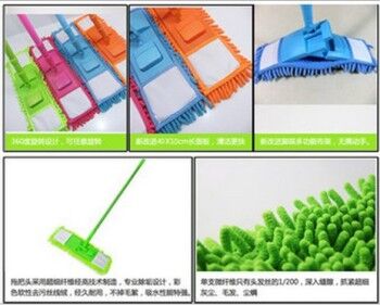 雪尼尔平拖 地拖 加长伸缩杆排拖把产品图