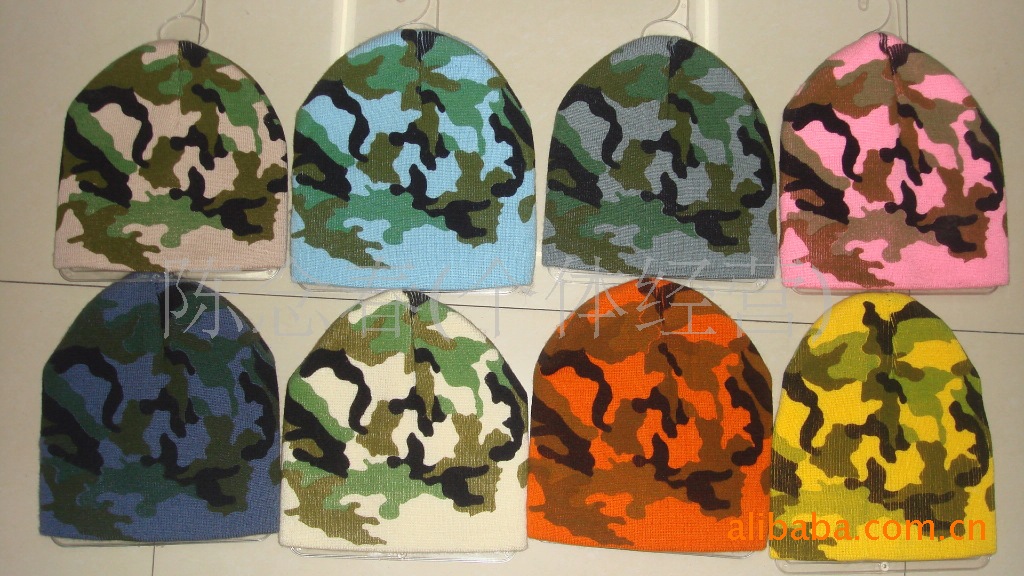 【 Factory Direct Sales 】 Skull cartoon hats, camouflage hats, printed hats, ski hats, pullovers, knitted hats details Picture