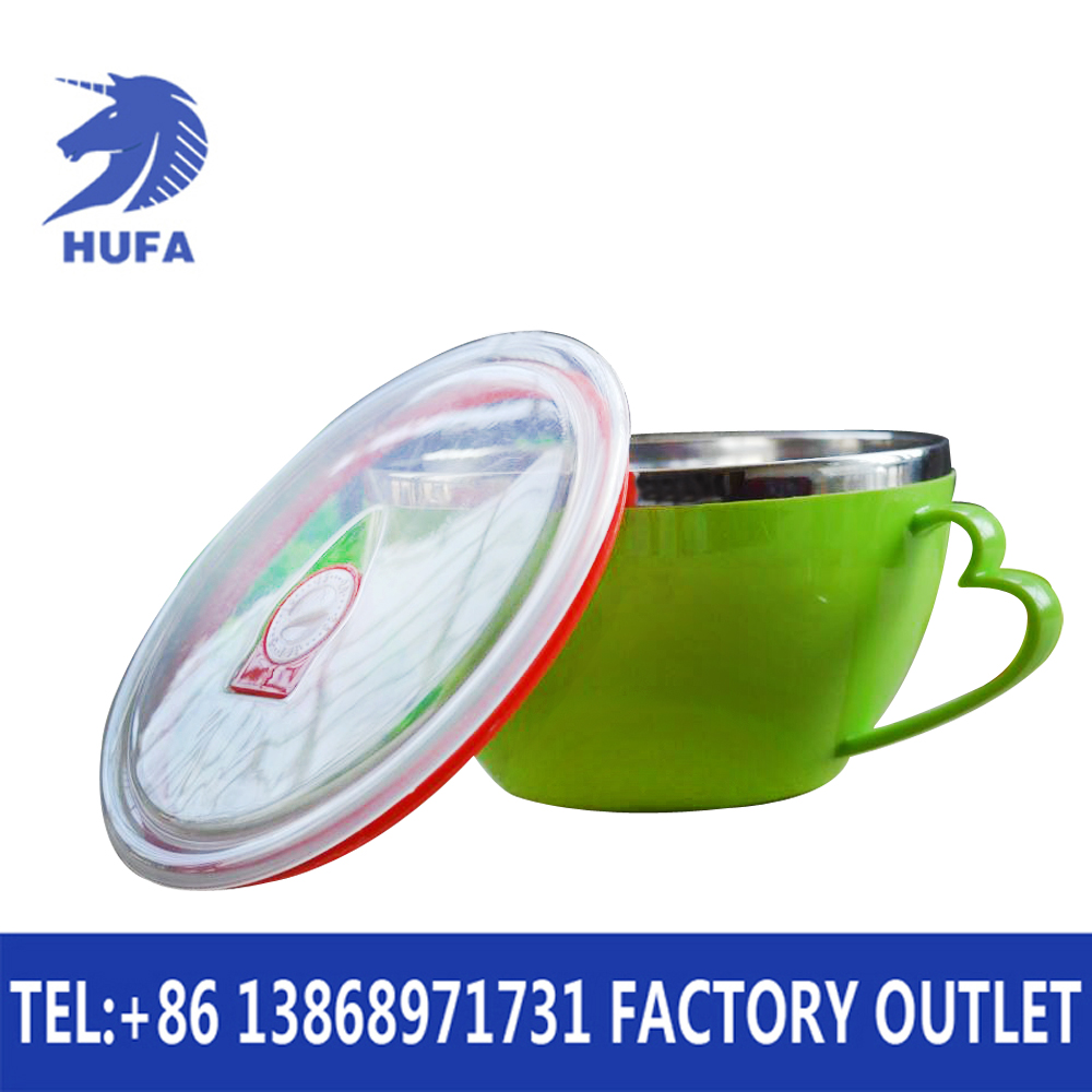 Noodles cup with cover color bowl preservation bowl stainless steel noodles bowl with handle with lid Noodles cup Korean style double insulated noodles bowl Lunch box bowl