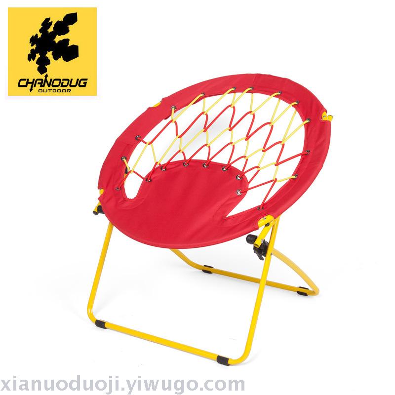 Outdoor chair Portable folding fishing chair bungee chair Spring rope folding recliner lounger chair
