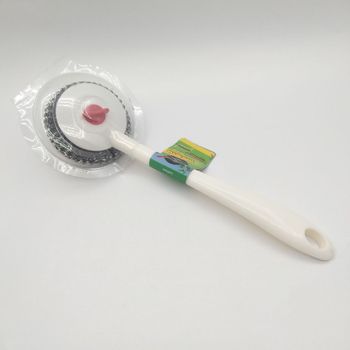 塑料柄清洁洗锅球钢丝球刷锅球可更换厨房清洁用品产品图