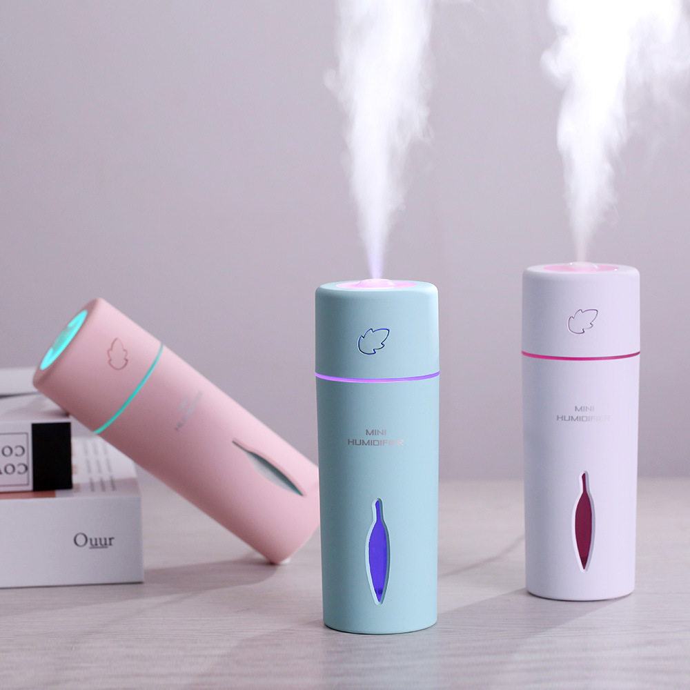 Leaf Humidifier USB thick fog volume silent Plug with night light mini portable home and office humidifier details Picture