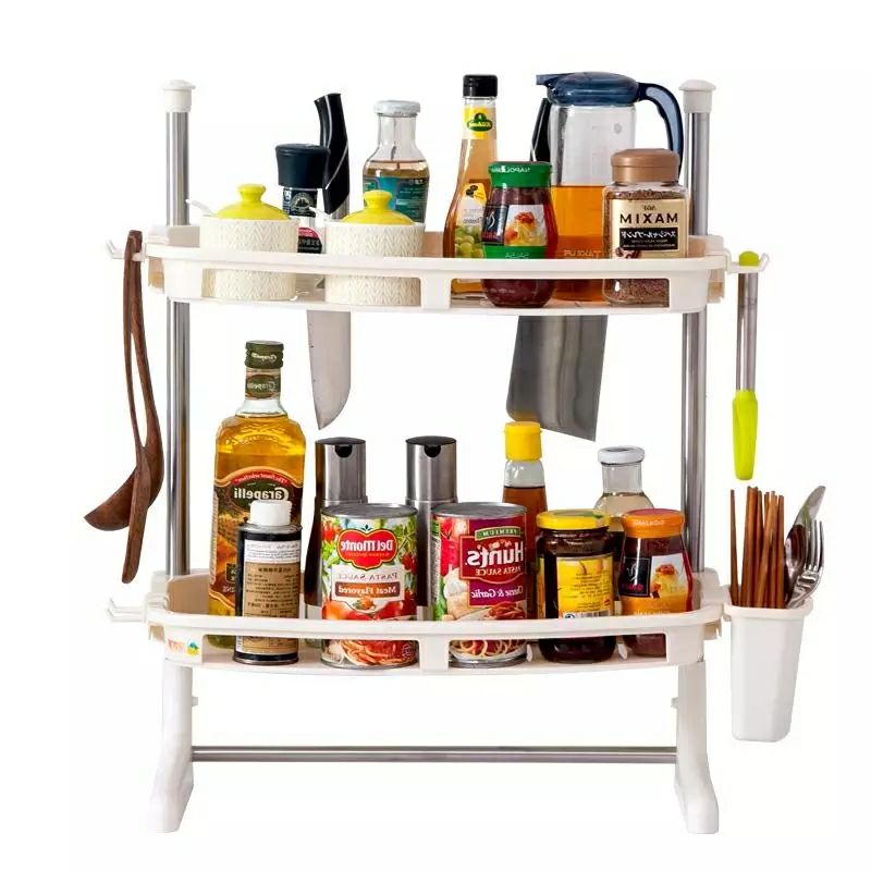Kitchen storage rack seasoning rack multi-functional seasoning bottle storage rack pot shovel hanging rack