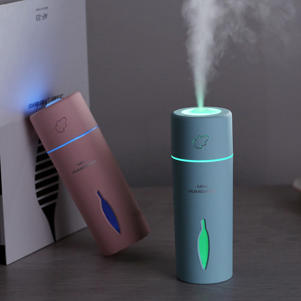 Leaf Humidifier USB thick fog volume silent Plug with night light mini portable home and office humidifier Specification image