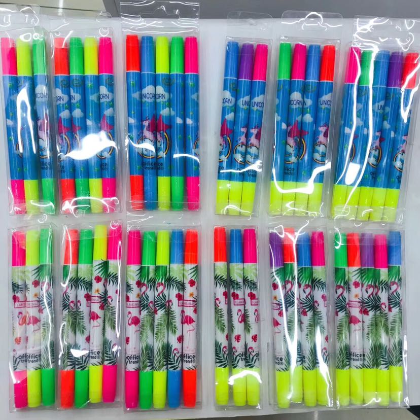 Unicorn Flamingo two-headed two-color highlighter