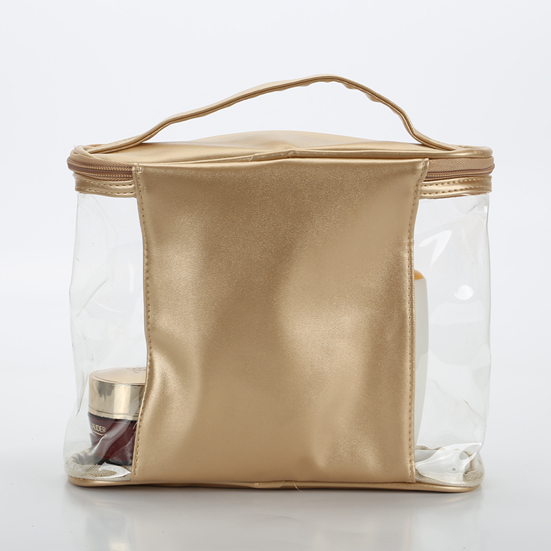 Cross-Border New Explosive Pvc Makeup Bag Pu Portable Square Bag Transparent Toiletry Bag Can Be Customized Logo Specification drawing