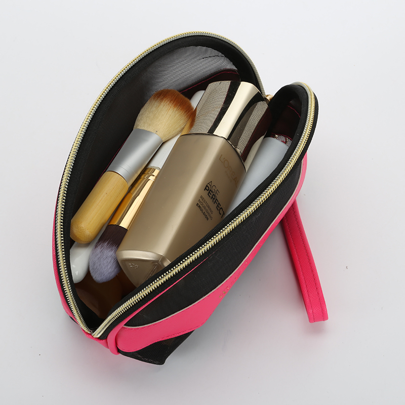 In the summer of 2018, the best-selling shell bag and mesh cosmetic bag in solid color with LOGO printing is a promotional package Specification image