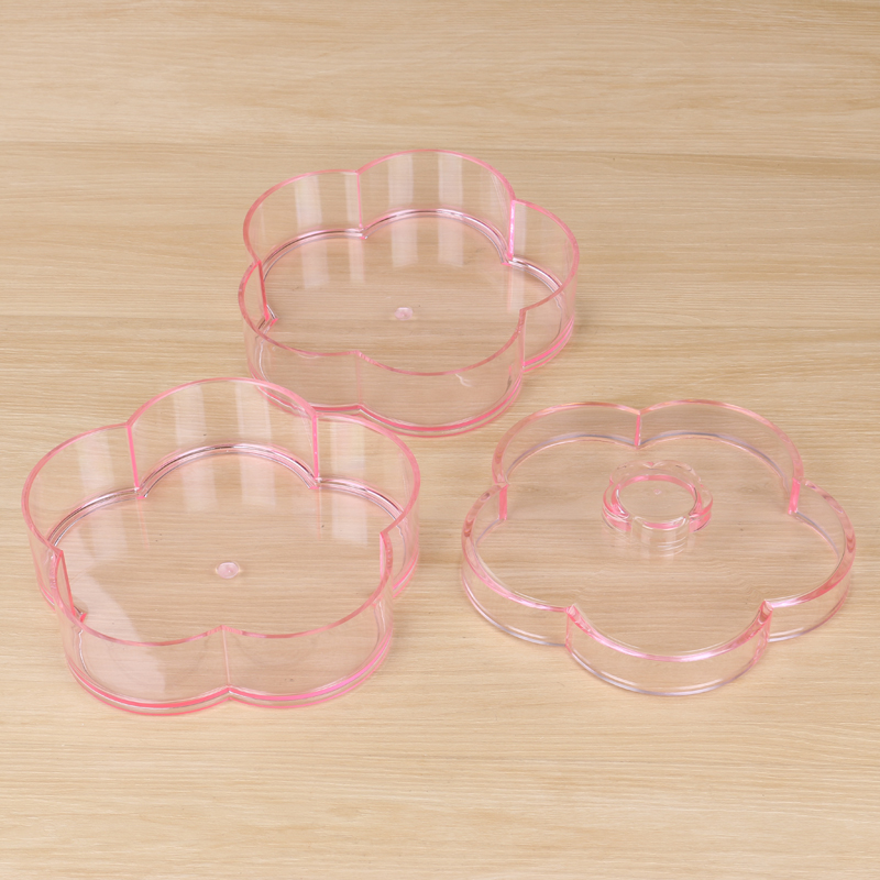 义乌好货 浅玫红色亚克力材质透明糖果盒 茶几零食点心盒详情图3