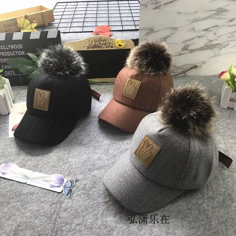 Children's baseball cap men fashion Autumn winter new thermal cap 2-4-6 year old female Baby Spring and Autumn Children cap thumbnail